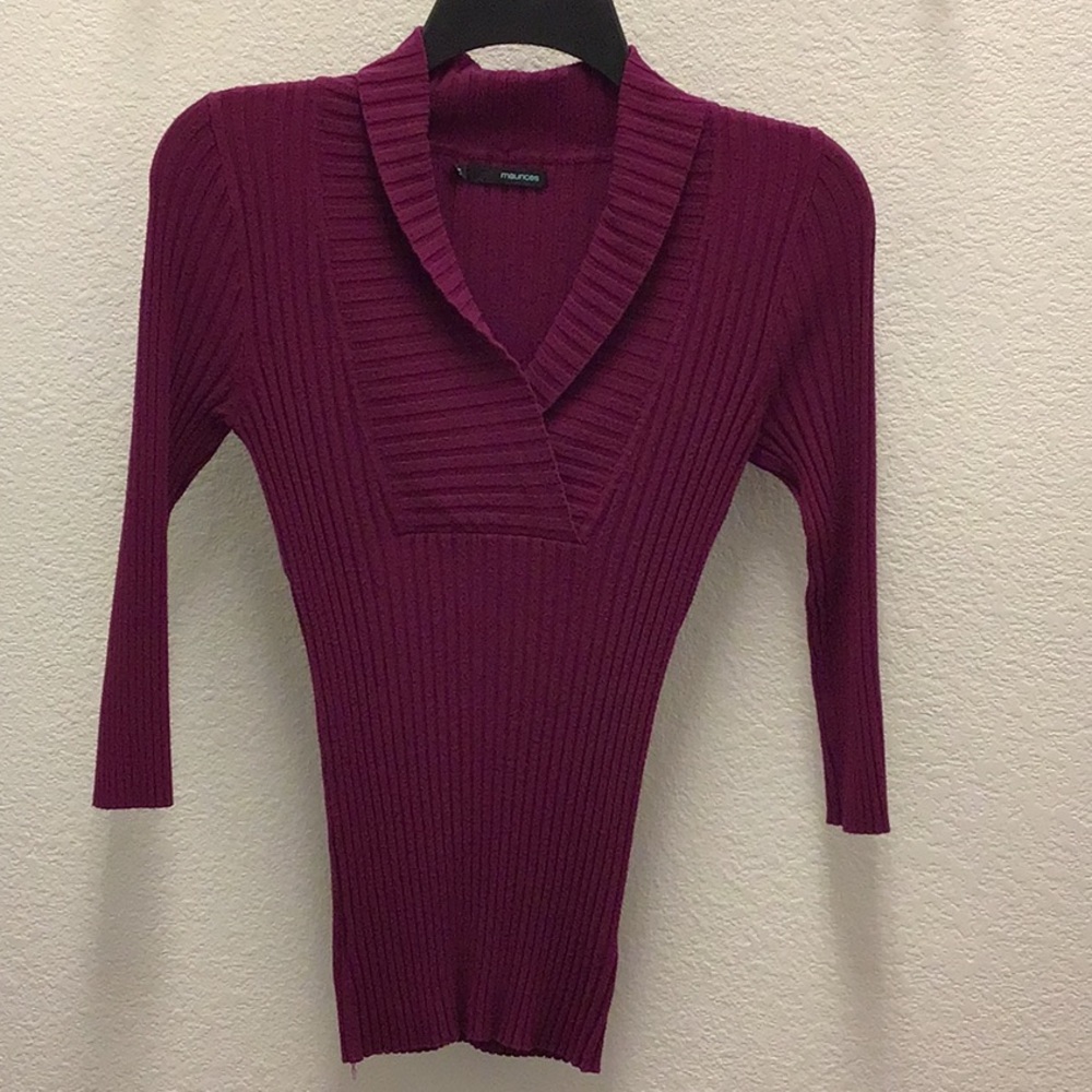 Ravishing raspberry ribbed sweater